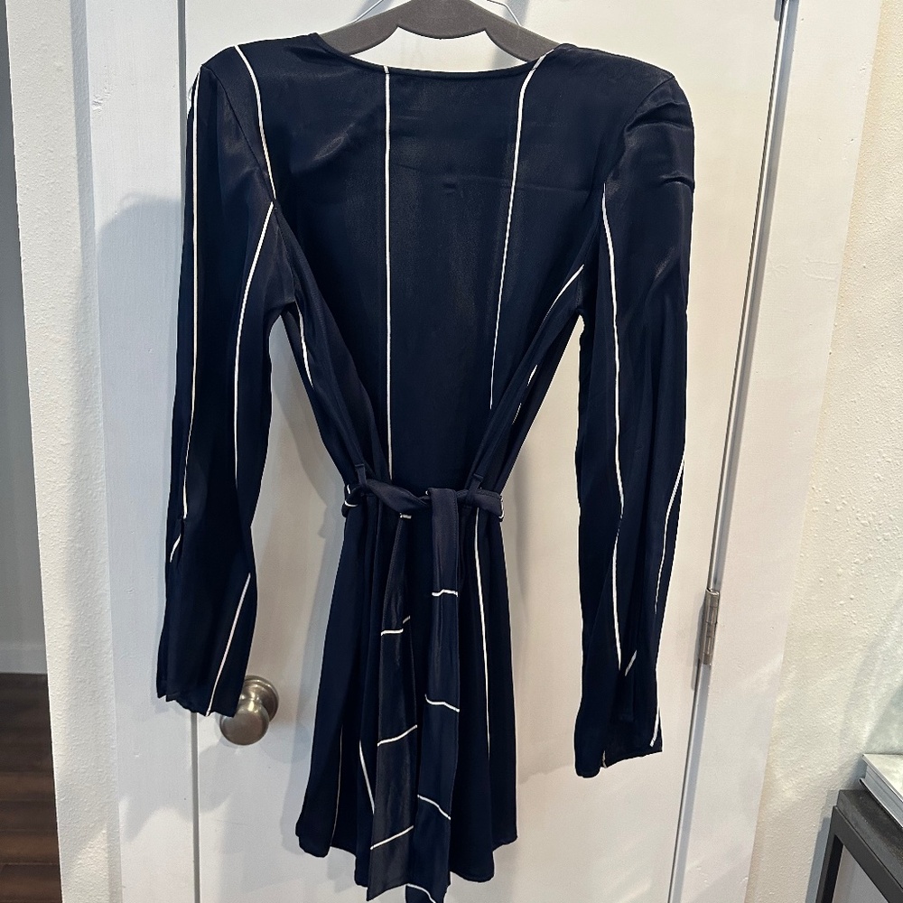 Faithfull the brand blue striped mini dress size 2
